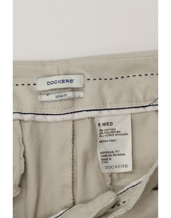 DOCKERS Pantaloni casual vestibilità ideale da donna US 6 Medium W28 L30 Beige