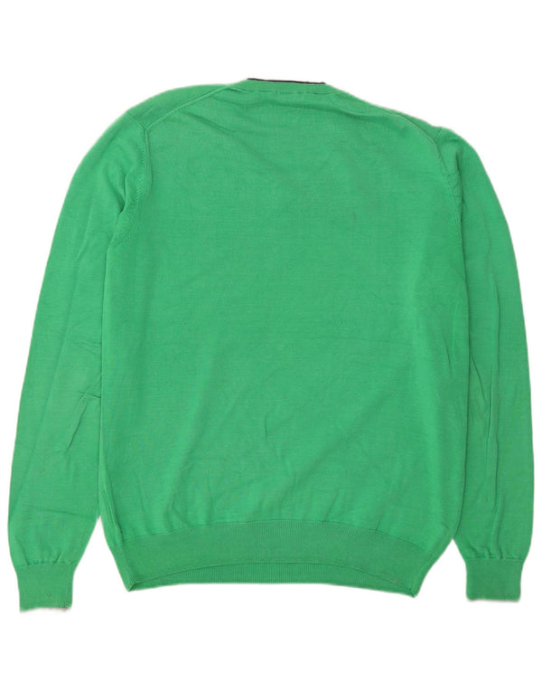 Maglione da uomo con scollo a V Sun68 XL in cotone verde