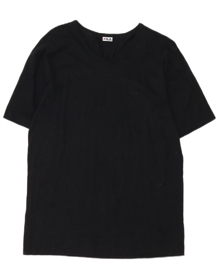 T-shirt da donna FILA Top UK 14 cotone nero medio