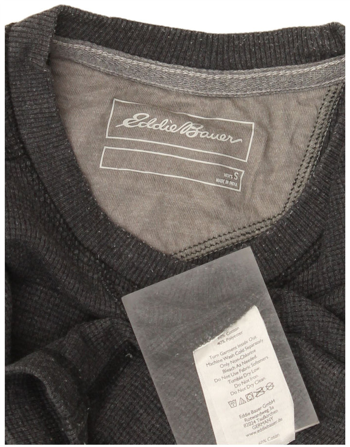 Eddie Bauer Top da uomo a manica lunga piccolo in cotone grigio