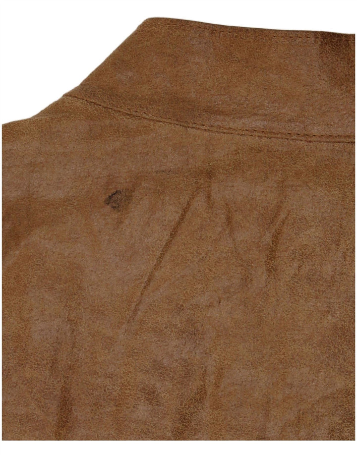 Giacca in pelle vintage da uomo IT 54 2XL Pelle beige