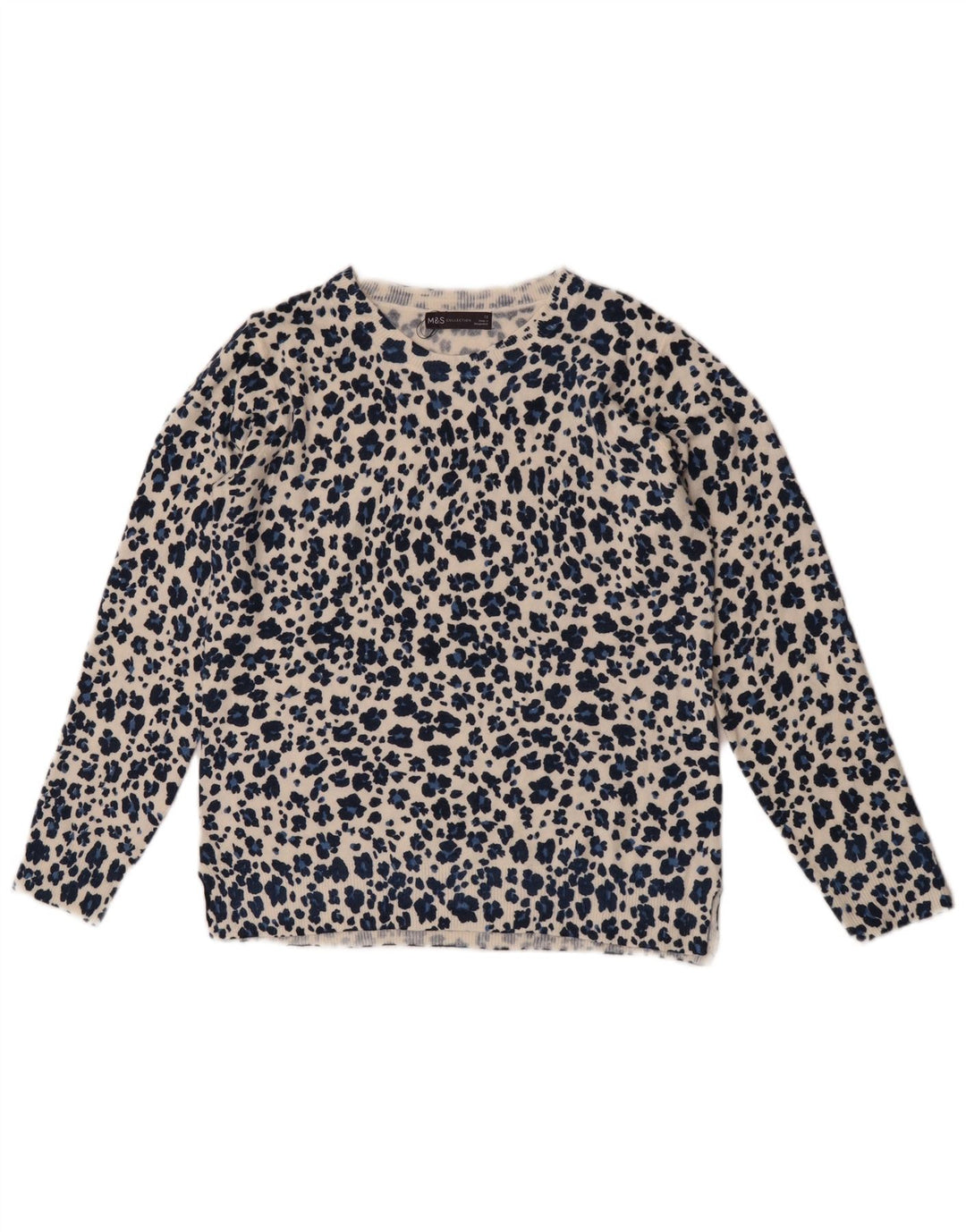 Maglione maglione girocollo da donna Marks & Spencer UK 12 Blu medio