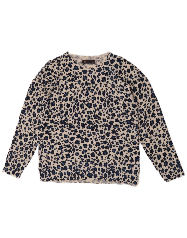Maglione maglione girocollo da donna Marks & Spencer UK 12 Blu medio