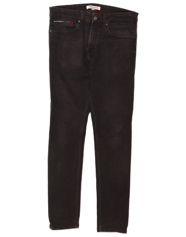Jeans skinny da uomo Tommy Hilfiger W32 L32 cotone nero