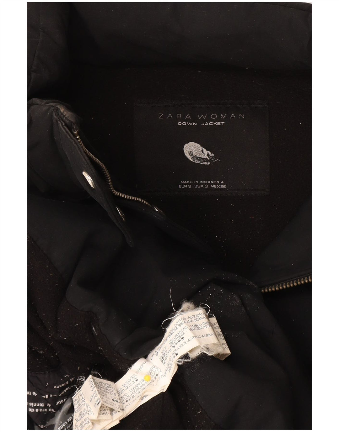 Giacca imbottita da donna Zara UK 10 piccola in cotone nero