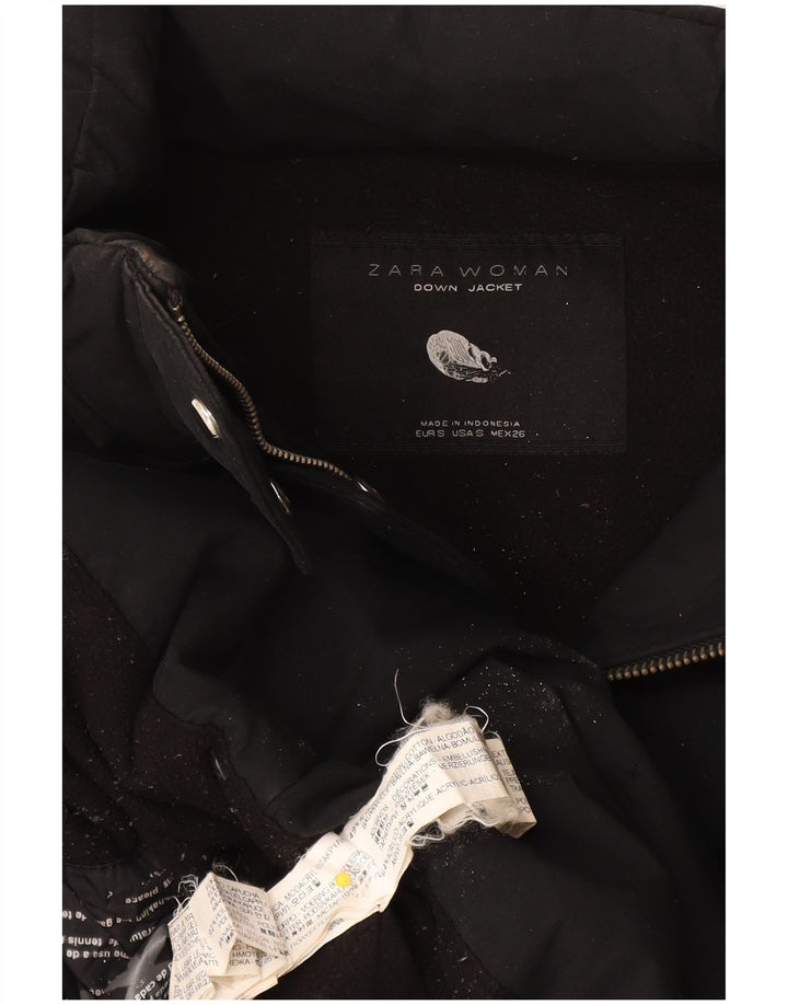 Giacca imbottita da donna Zara UK 10 piccola in cotone nero