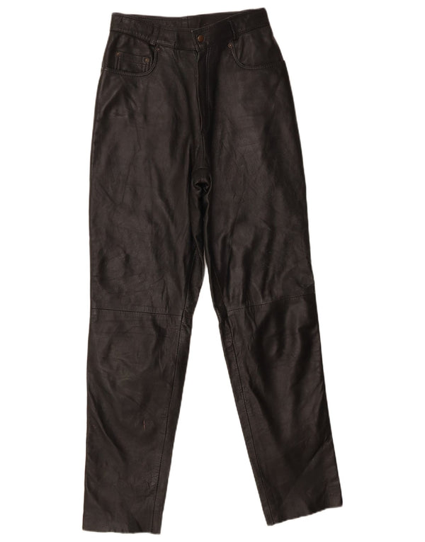 Pantaloni in pelle da uomo a vita alta Conbipel W26 L29 in pelle nera