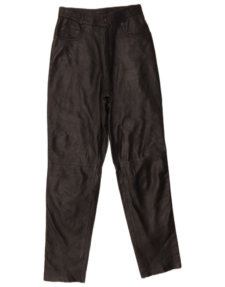 Pantaloni in pelle da uomo a vita alta Conbipel W26 L29 in pelle nera