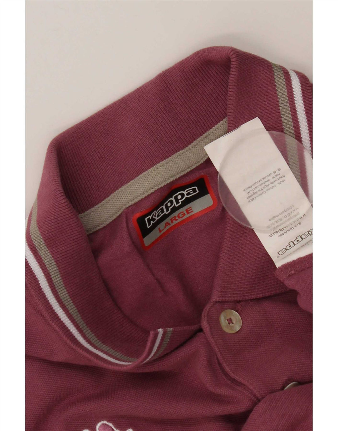Polo Kappa Uomo Large Rosa In Cotone