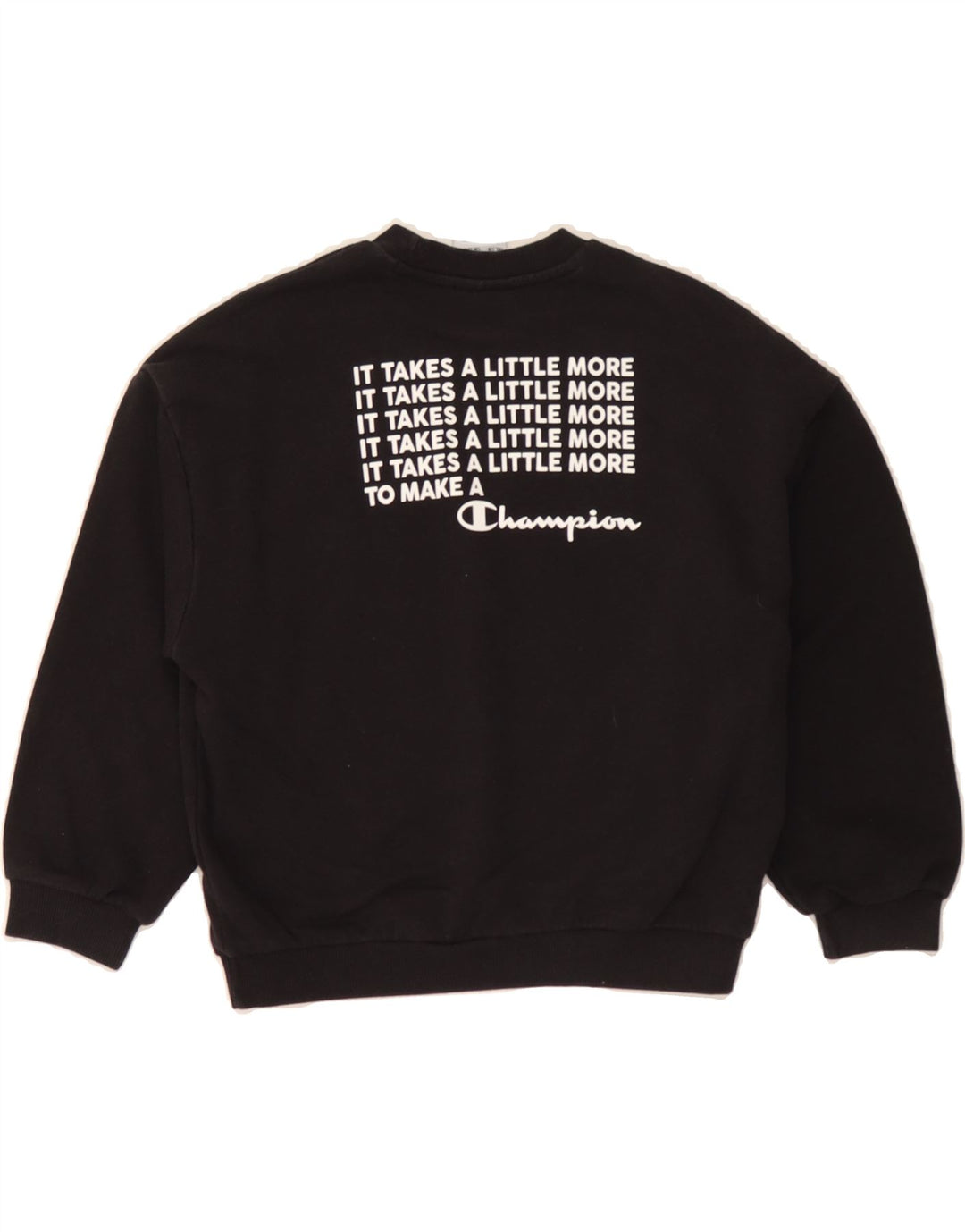 CHAMPION Girls Graphic Sweatshirt Jumper 7-8 Years Small Black Vintage Champion and Second-Hand Champion from Messina Hembry 