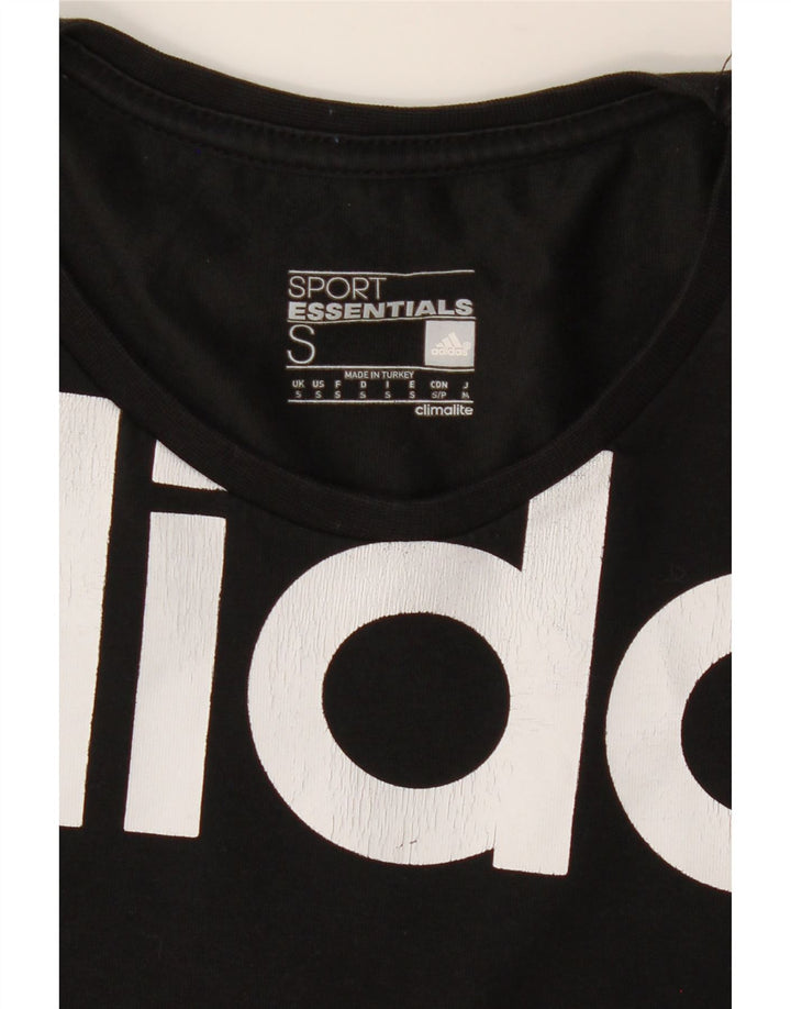 ADIDAS Mens Climalite Graphic T-Shirt Top Small Black Cotton Vintage Adidas and Second-Hand Adidas from Messina Hembry 
