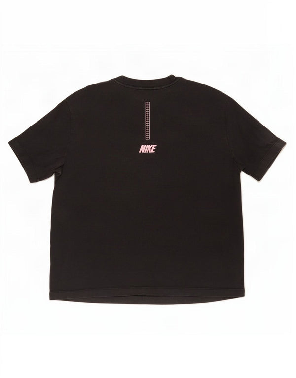 T-shirt grafica oversize da donna Nike Top UK 10 piccola in cotone nero