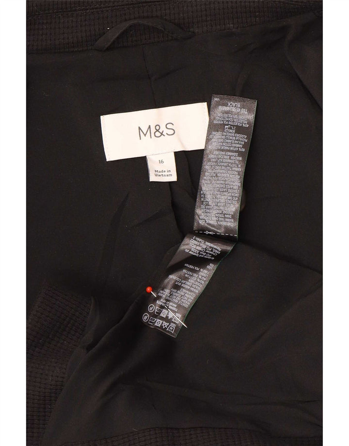 Giacca blazer a 1 bottone Marks & Spencer da donna UK 16 grande cotone nero