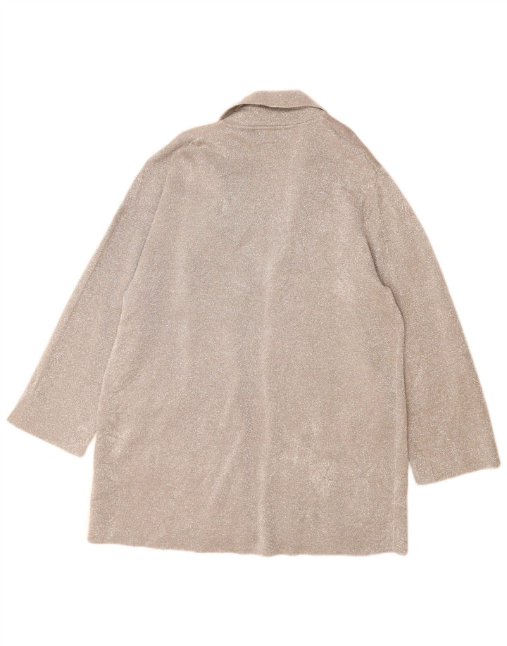 J. Crew Maglione cardigan aperto 365 da donna UK 14 Poliestere argento medio