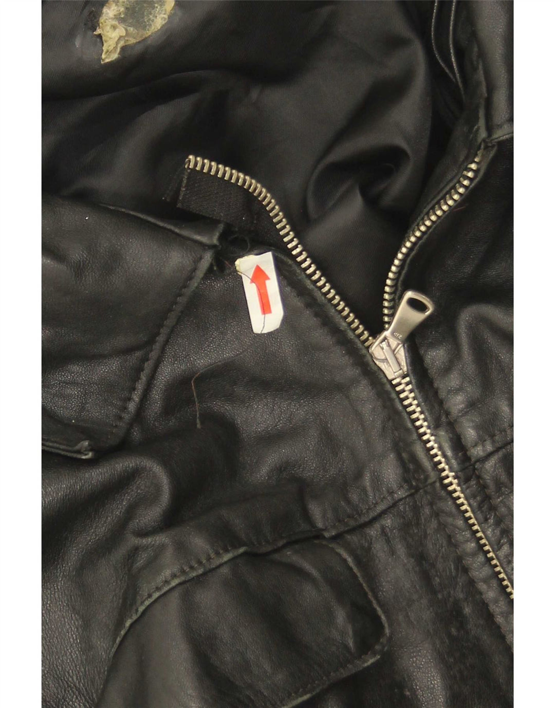 Giacca in pelle vintage da uomo UK 38 media nera