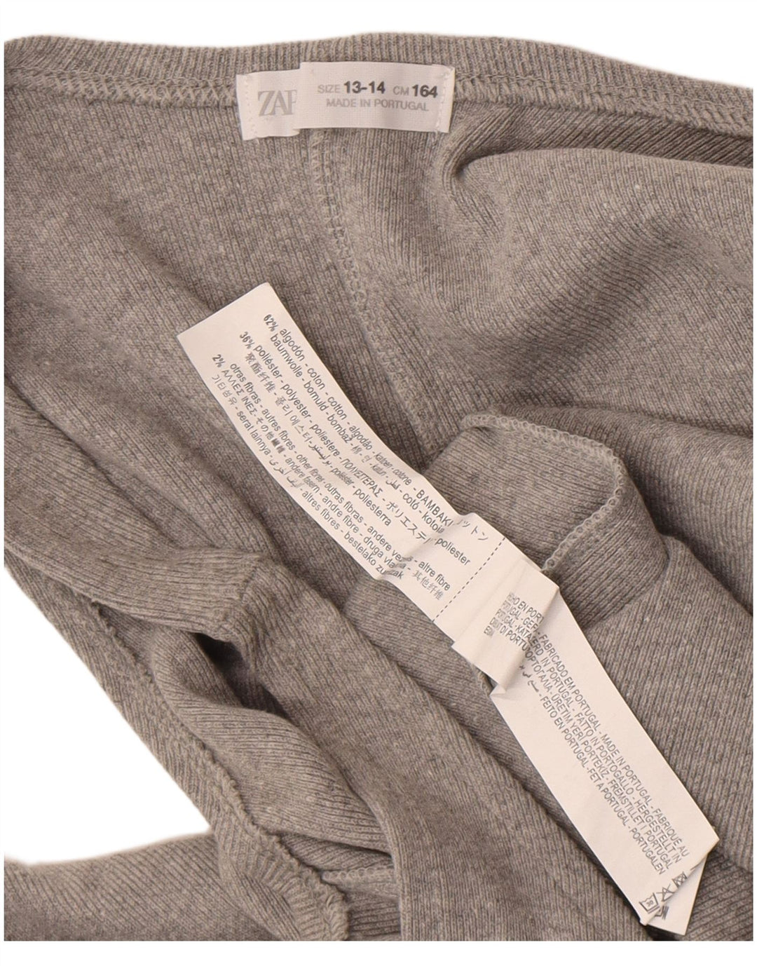 Tuta Zara Bambina 13-14 Anni Cotone Grigio