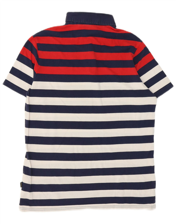 Polo da uomo MUSTO in cotone a righe medie blu navy