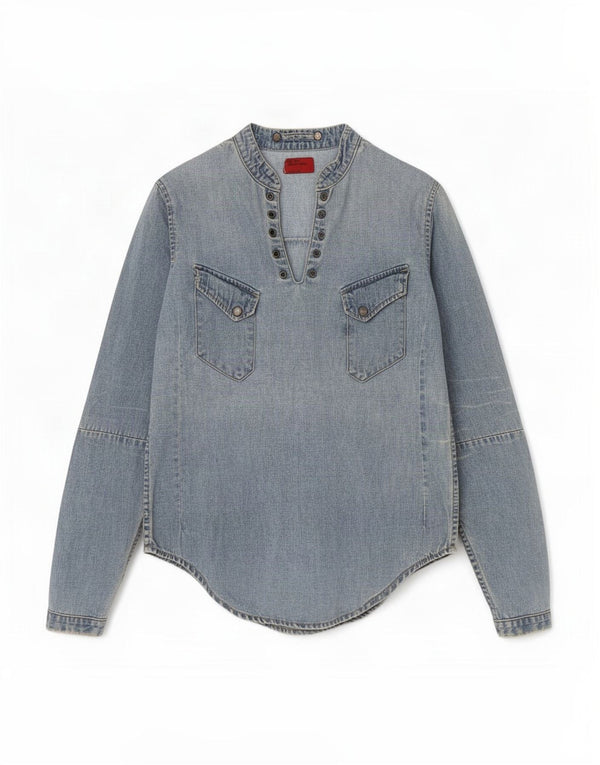 Camicia in denim pullover da donna Levi's UK 6 XS cotone blu