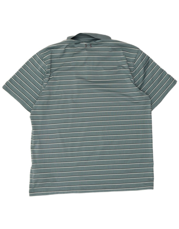 Polo Under Armour da uomo Heat Gear XL in poliestere a righe verdi