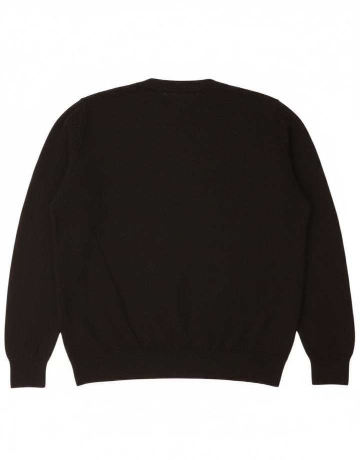 Maglione maglione con scollo a V vestibilità ampia da donna Marks & Spencer UK 14 medio nero