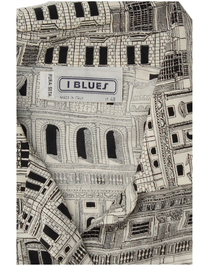 I BLUES Camicetta con grafica da donna IT 46 Large Nera in seta