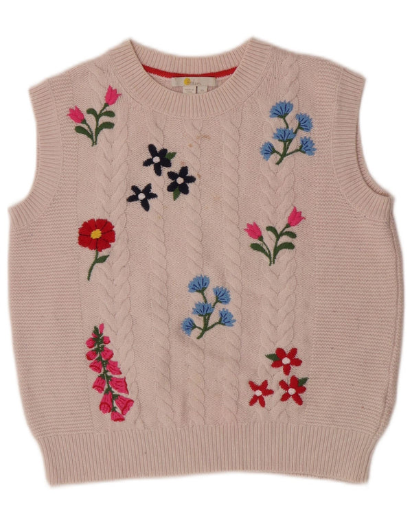 Canotta oversize da donna Boden UK 6 XS in poliammide floreale bianco sporco