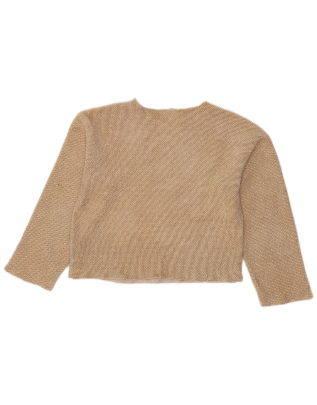Top corto da donna Zara a maniche lunghe UK 10 piccolo poliestere beige