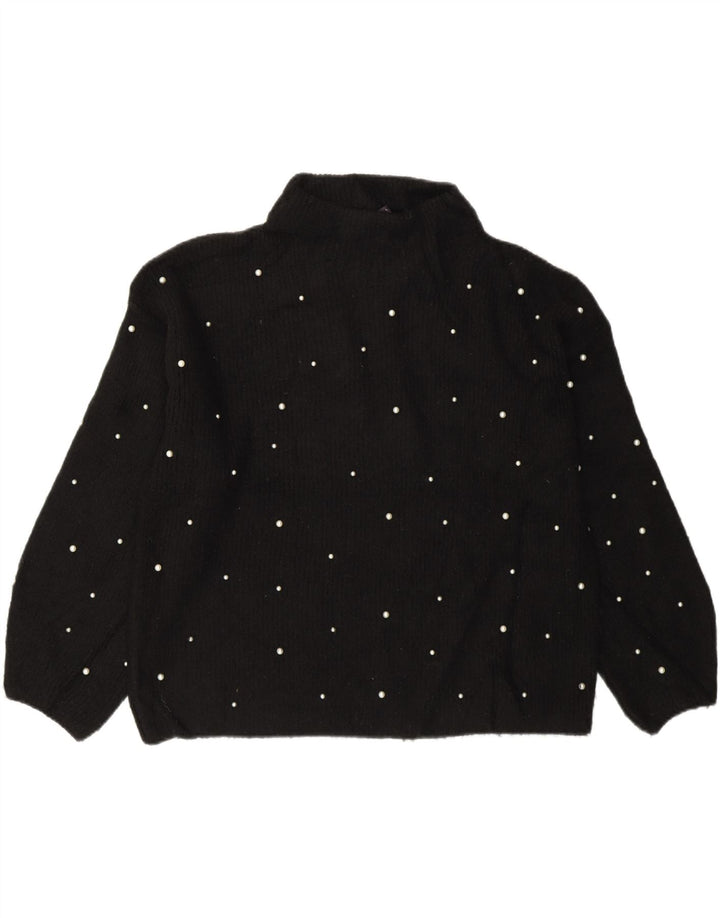 Maglione maglione a collo alto da donna Marks & Spencer UK 14 grande acrilico nero