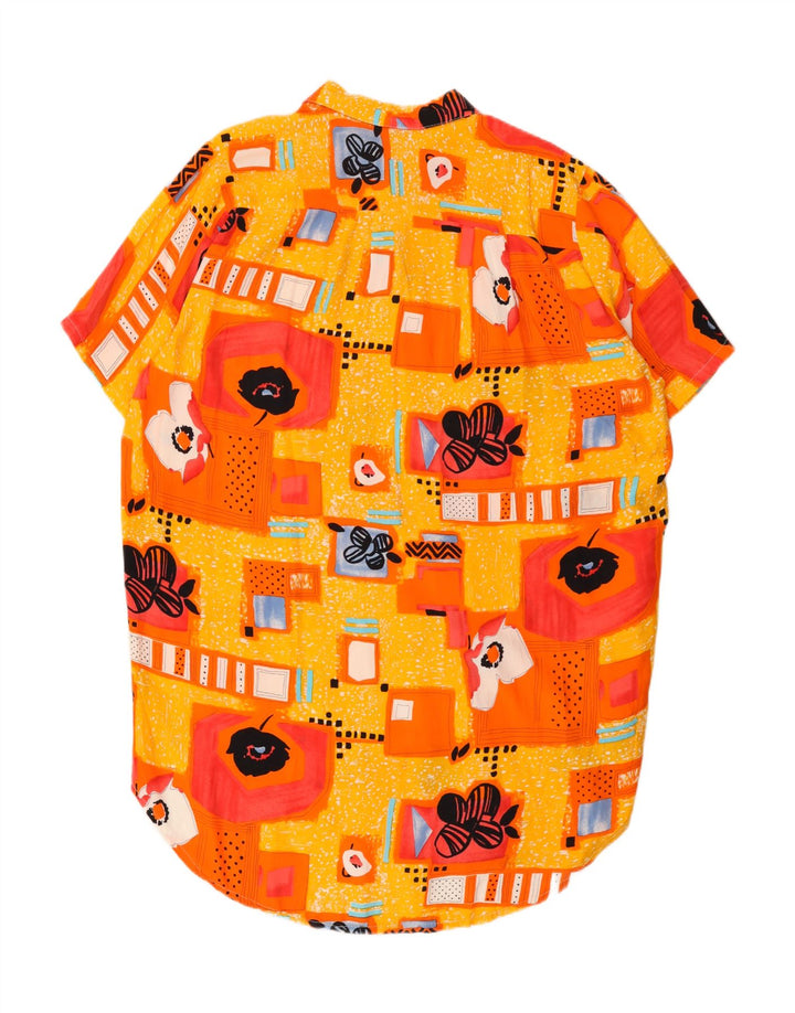 Abito camicia vintage da donna UK 22 3XL Patchwork giallo