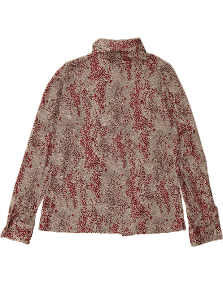 VINTAGE Womens Shirt UK 14 Medium Grey Spotted Vintage Vintage and Second-Hand Vintage from Messina Hembry 