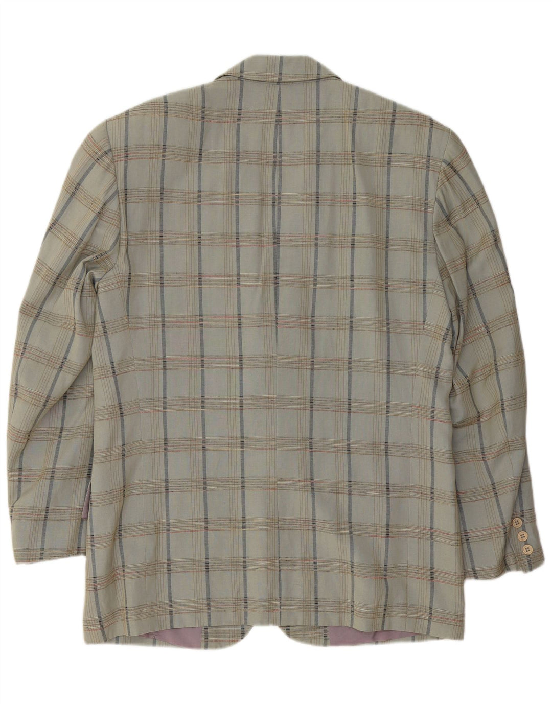 Giacca blazer da uomo a 2 bottoni VINTAGE IT 52 XL viscosa a quadri grigia