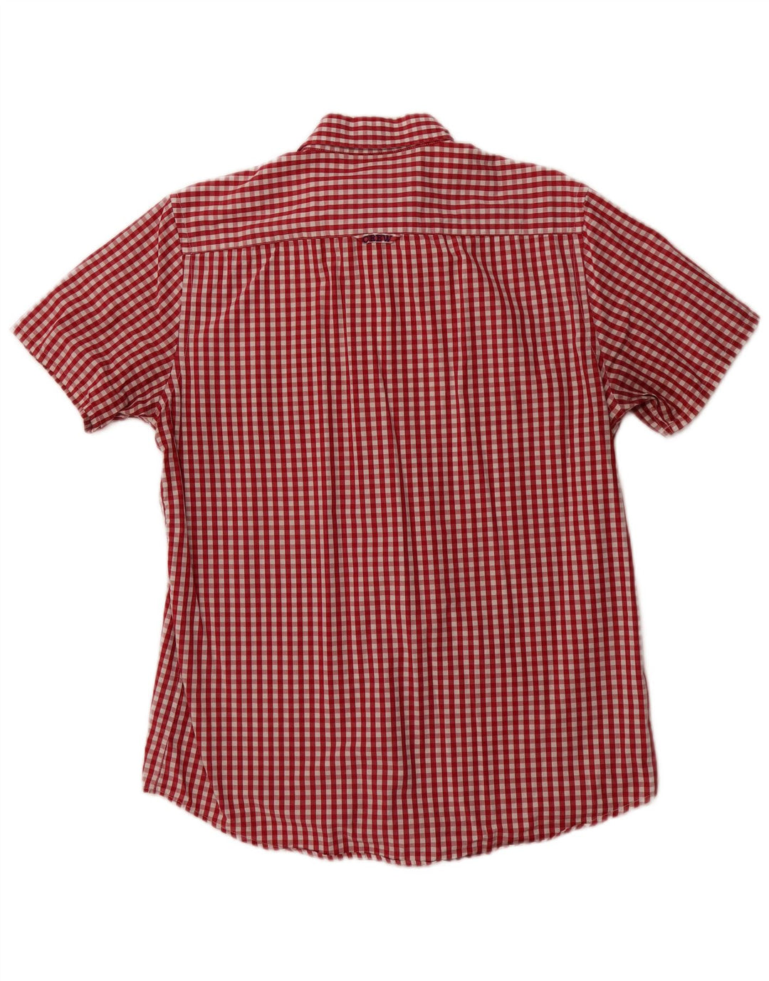 CREW CLOTHING Camicia da uomo a maniche corte vestibilità classica a quadretti rosso medio