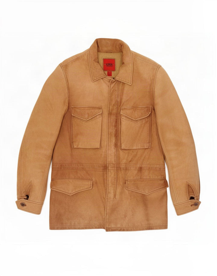 Giacca utilitaria in pelle da uomo Bomb Boogie UK 38 Beige medio