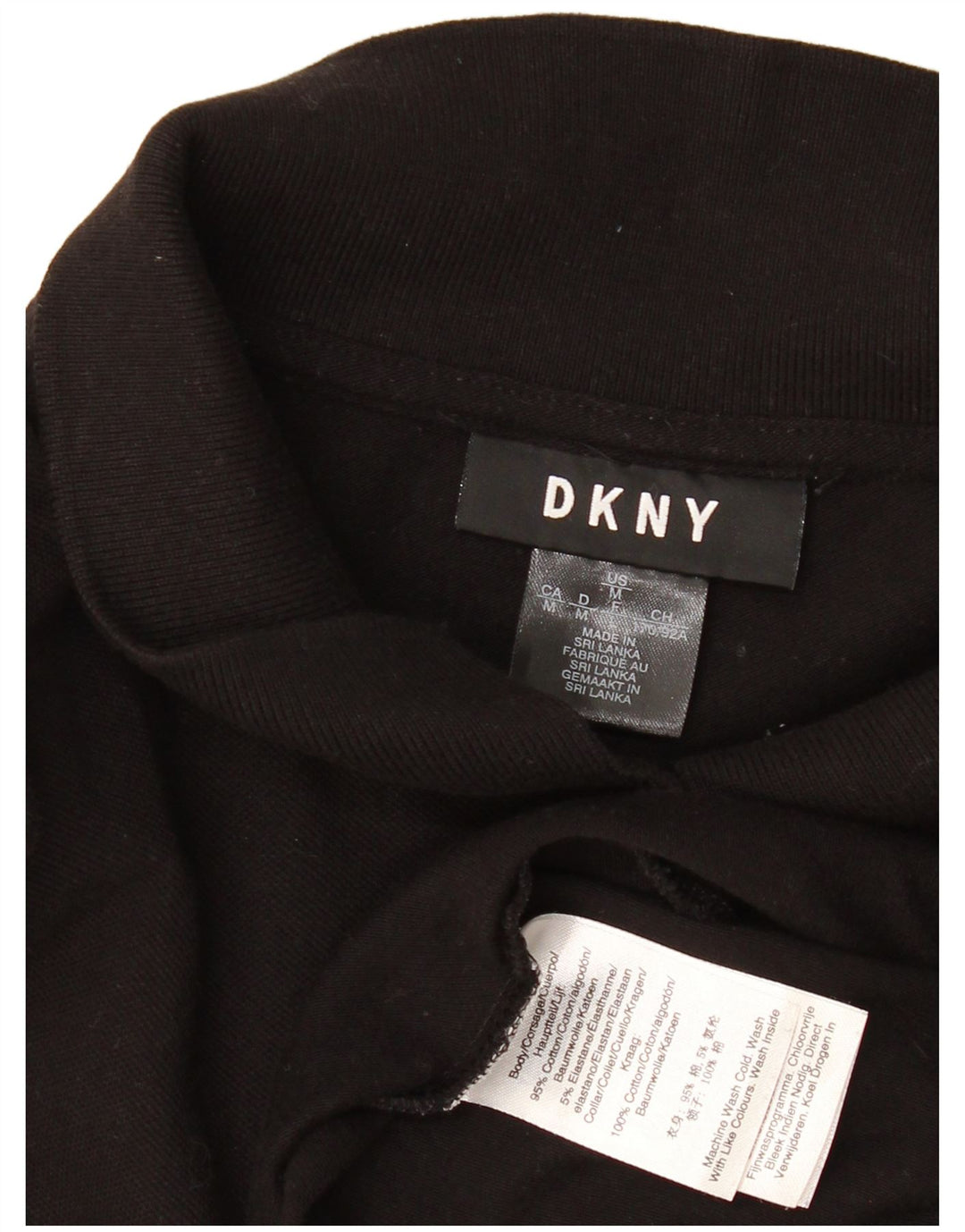 Abito polo da donna Dkny UK 14 grande cotone nero