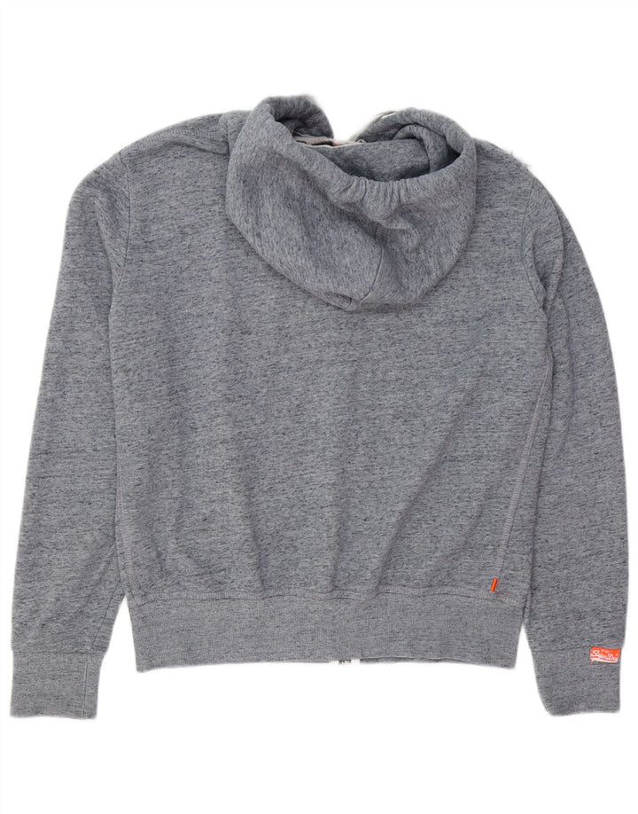 Maglione con cappuccio e zip da uomo Superdry in cotone screziato blu medio