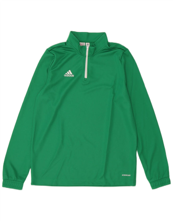 Top della tuta da ginnastica ADIDAS Aeroready Zip Neck Pullover 13-14 anni Verde
