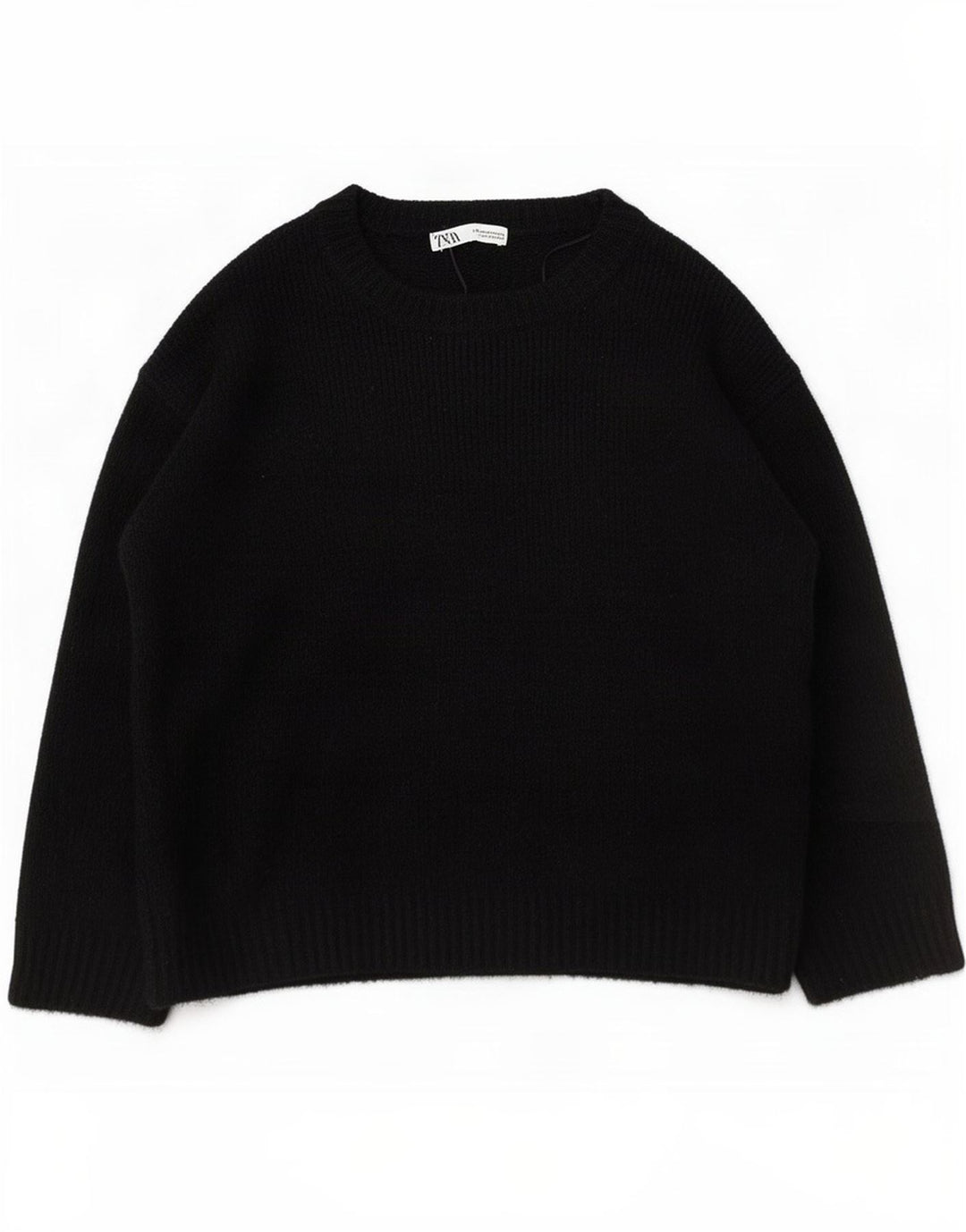 Maglione maglione oversize con collo dolcevita da donna Zara UK 14 acrilico nero medio