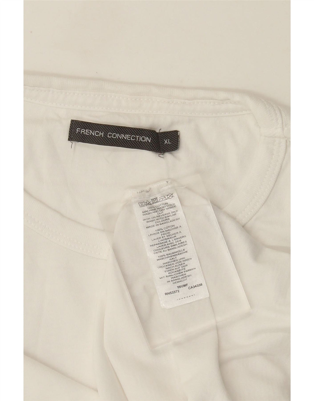 T-shirt da uomo French Connection Top XL in cotone bianco
