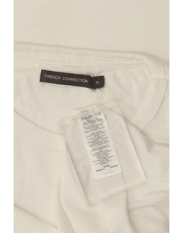 T-shirt da uomo French Connection Top XL in cotone bianco