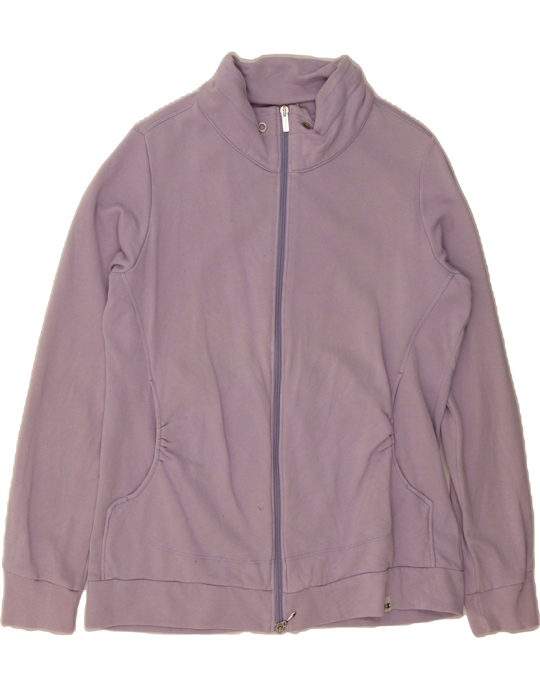 CHAMPION Womens Easy Fit Tracksuit Top Jacket UK 12 Medium Purple Cotton Vintage Champion and Second-Hand Champion from Messina Hembry 