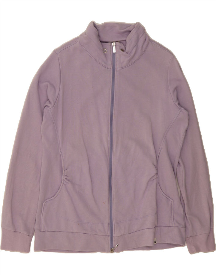 CHAMPION Womens Easy Fit Tracksuit Top Jacket UK 12 Medium Purple Cotton Vintage Champion and Second-Hand Champion from Messina Hembry 