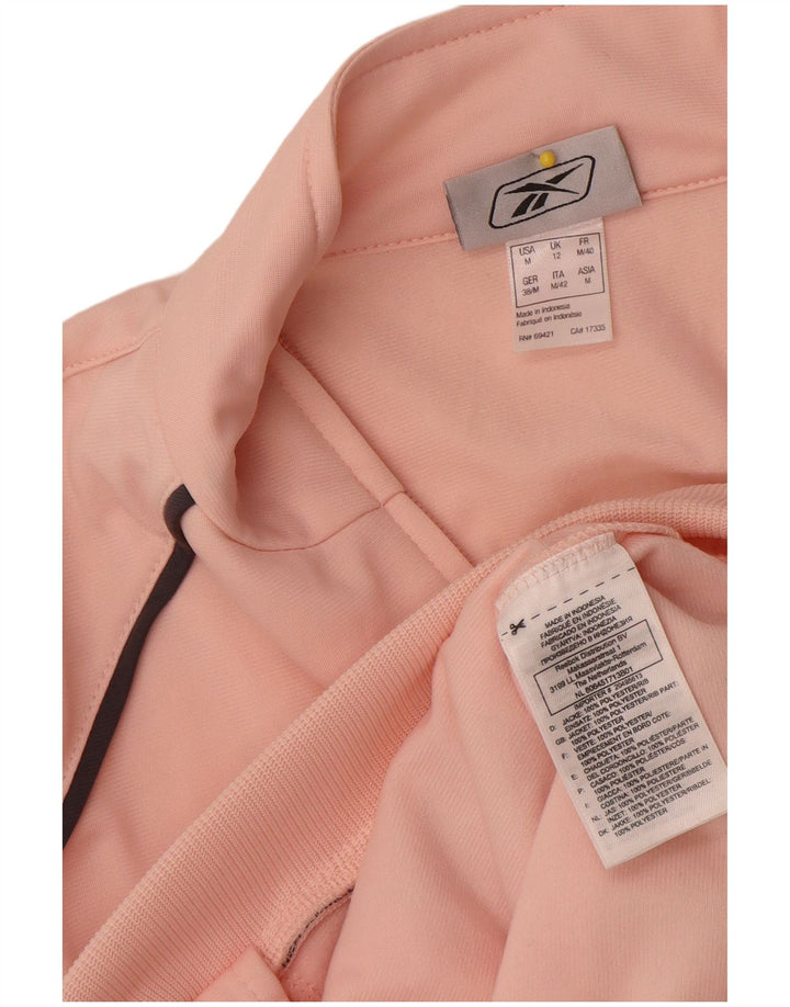 Giacca da tuta da donna Reebok UK 12 poliestere color block rosa medio