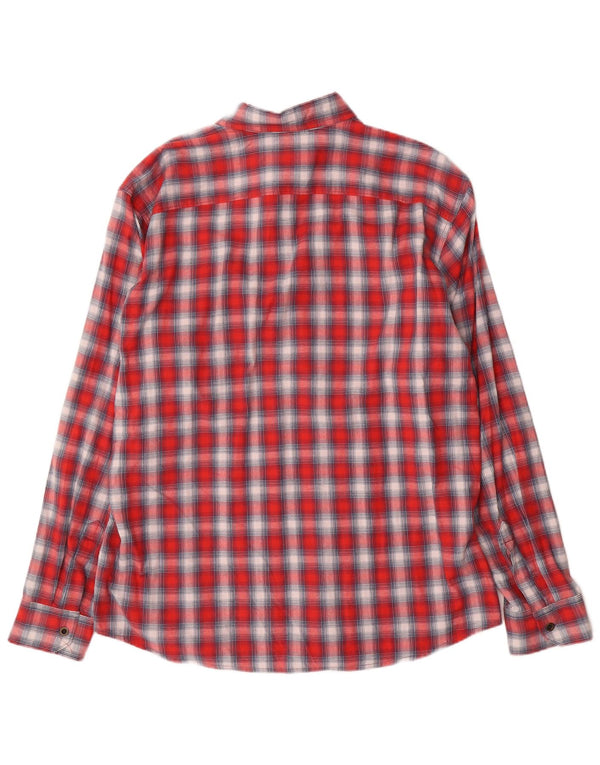 Camicia da uomo in flanella western Wrangler XL in cotone a quadri rossi