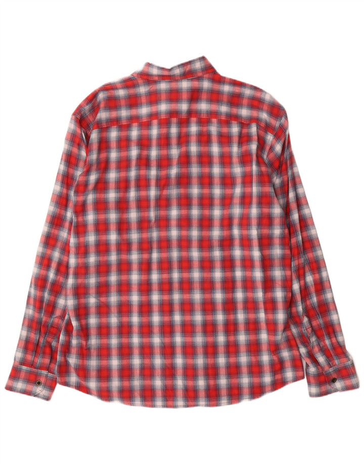 Camicia da uomo in flanella western Wrangler XL in cotone a quadri rossi