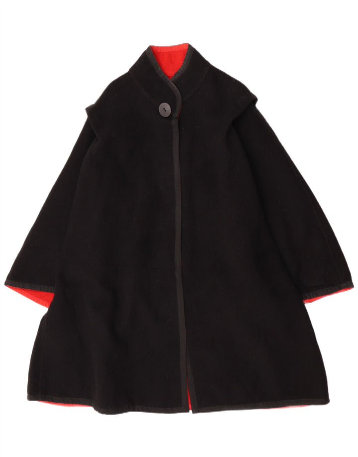 Cappotto reversibile vintage da donna UK 14 color block medio nero