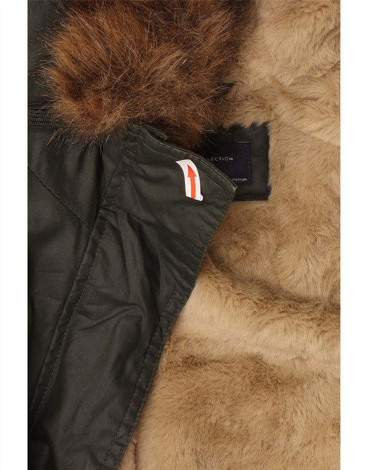 Giacca cerata con cappuccio oversize da donna Marks & Spencer UK 8 Small Khaki