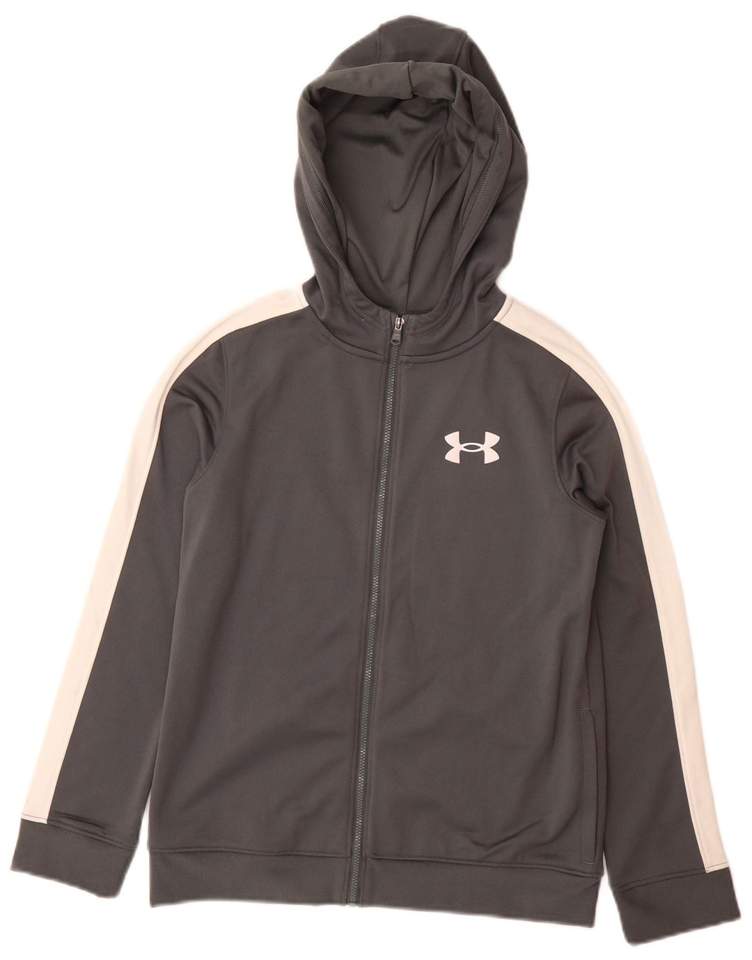 Felpa con cappuccio e zip per ragazzi UNDER ARMOUR 9-10 anni Blocco colore grigio medio