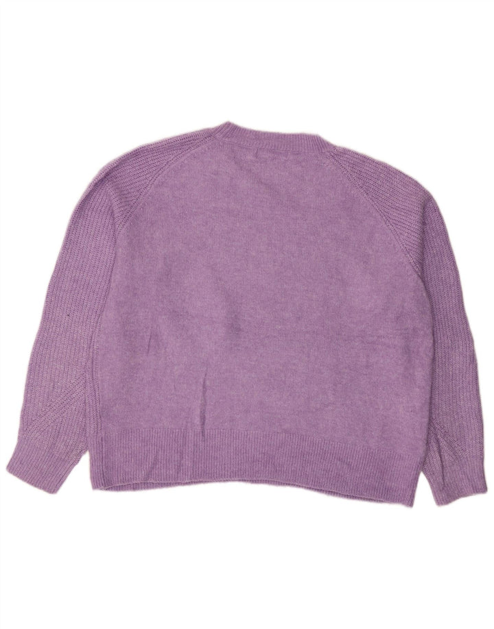 MARKS & SPENCER Maglione maglione girocollo da donna UK 16 Large Viola