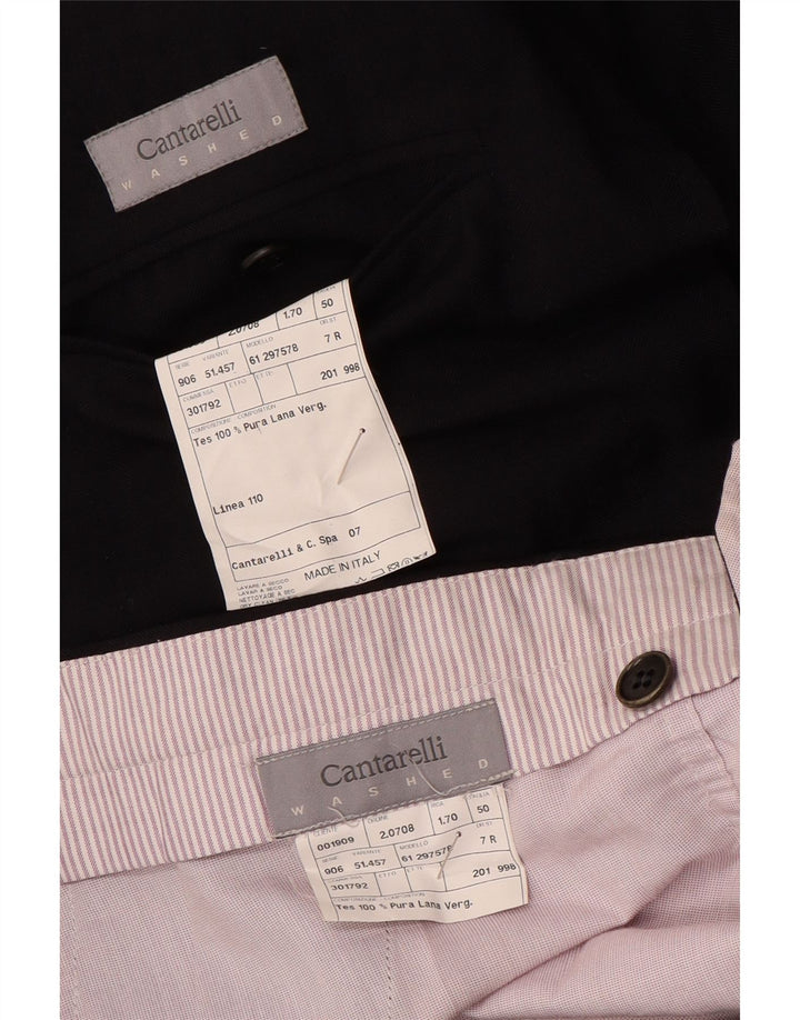 CANTARELLI Abito 2 Pezzi Doppio Petto Uomo IT 50 Large W34 L31 Blu Navy