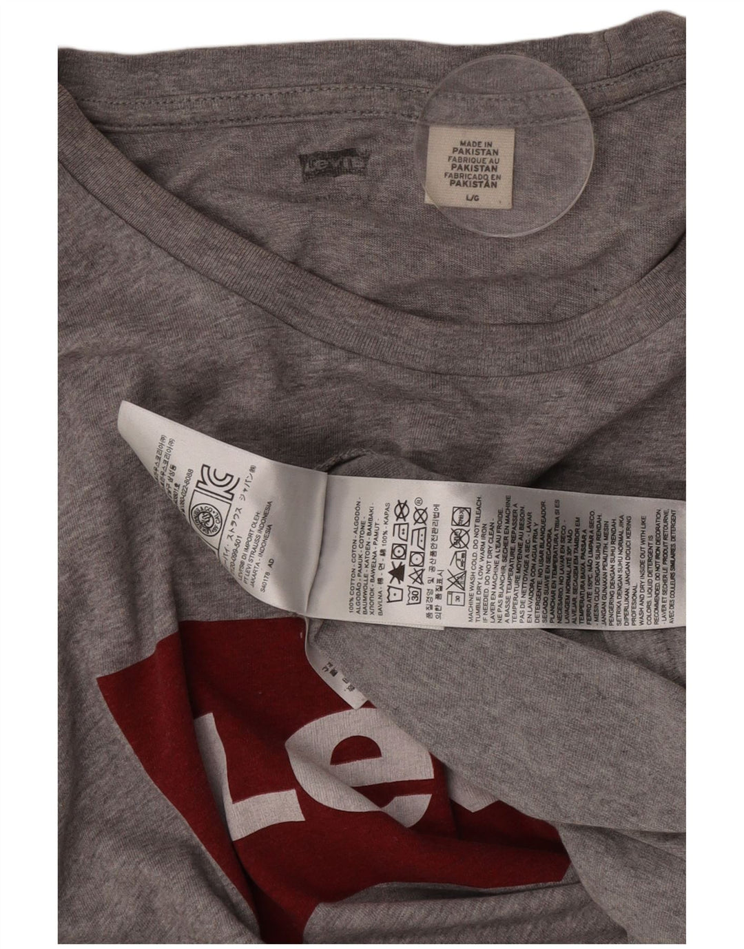 T-shirt grafica da uomo Levi's Top grande in cotone grigio